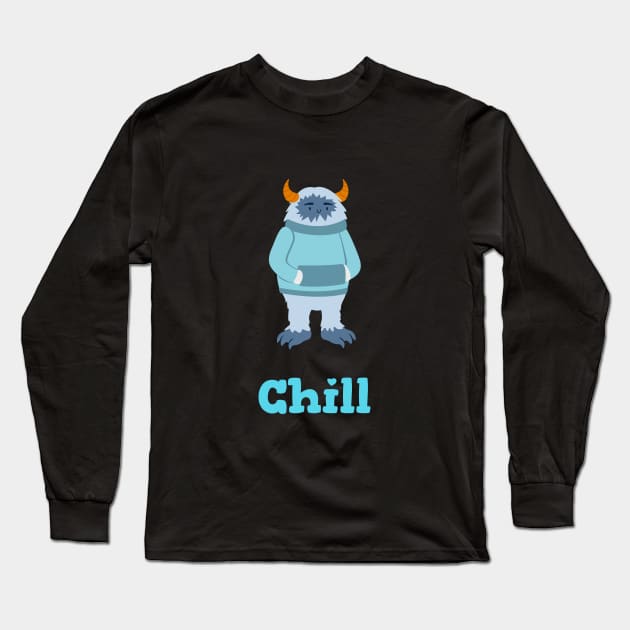 Funny Kawaii Yeti Chill Long Sleeve T-Shirt by Bunchatees